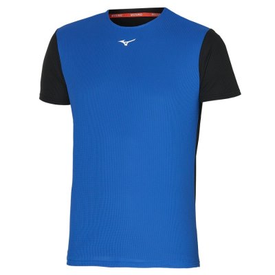 Camisa Mizuno Dryaeroflow Tee Hombre Azules / Negros - Chile M847WZRJDY